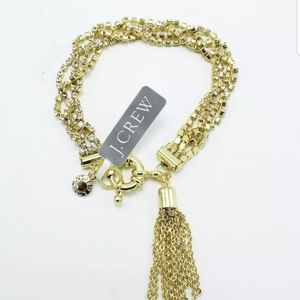 J CREW GOLD RHINESTONE TASSEL BRACELET
